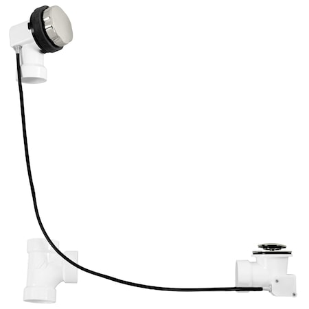 Westbrass Sch. 40 PVC 35" Cable Drive Bath Waste in Polished Nickel D50P35-05